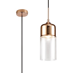 D0114  Mia Glass Pendant 1 Light Copper